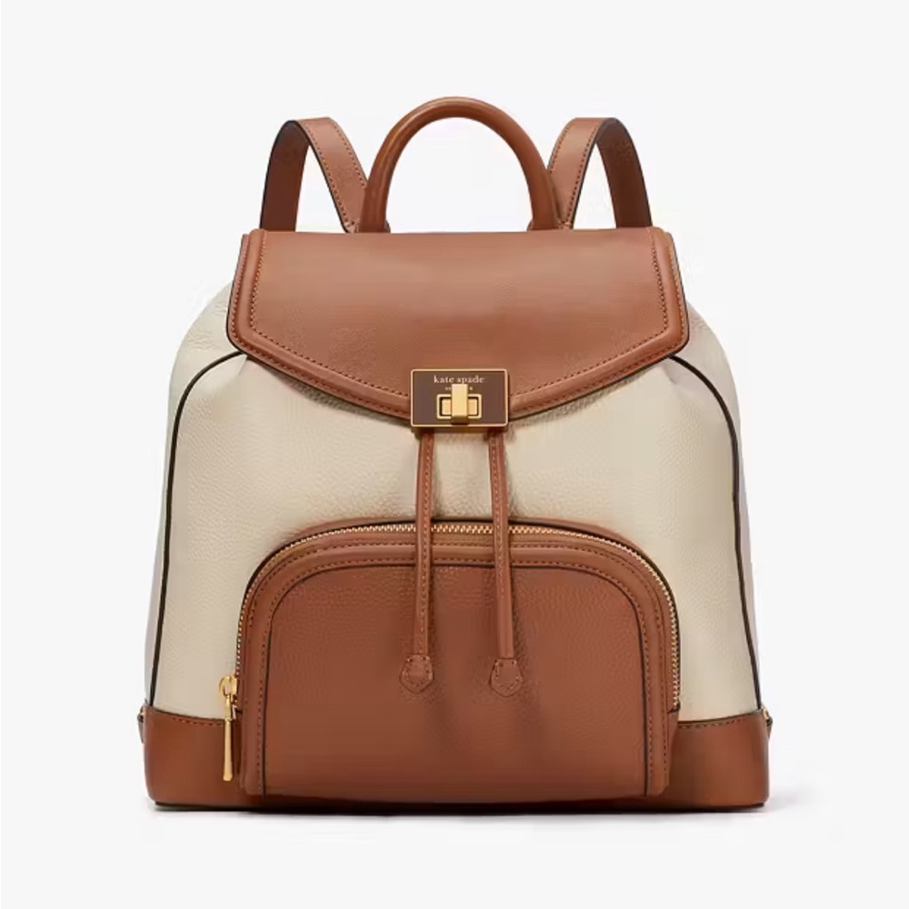 Kate Spade Leather Brown and Cream Backpack (New with Tags)